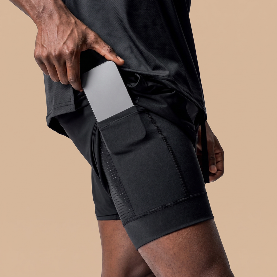 Men’s 7-Inch Double-Layer Quick-Dry Running Shorts
