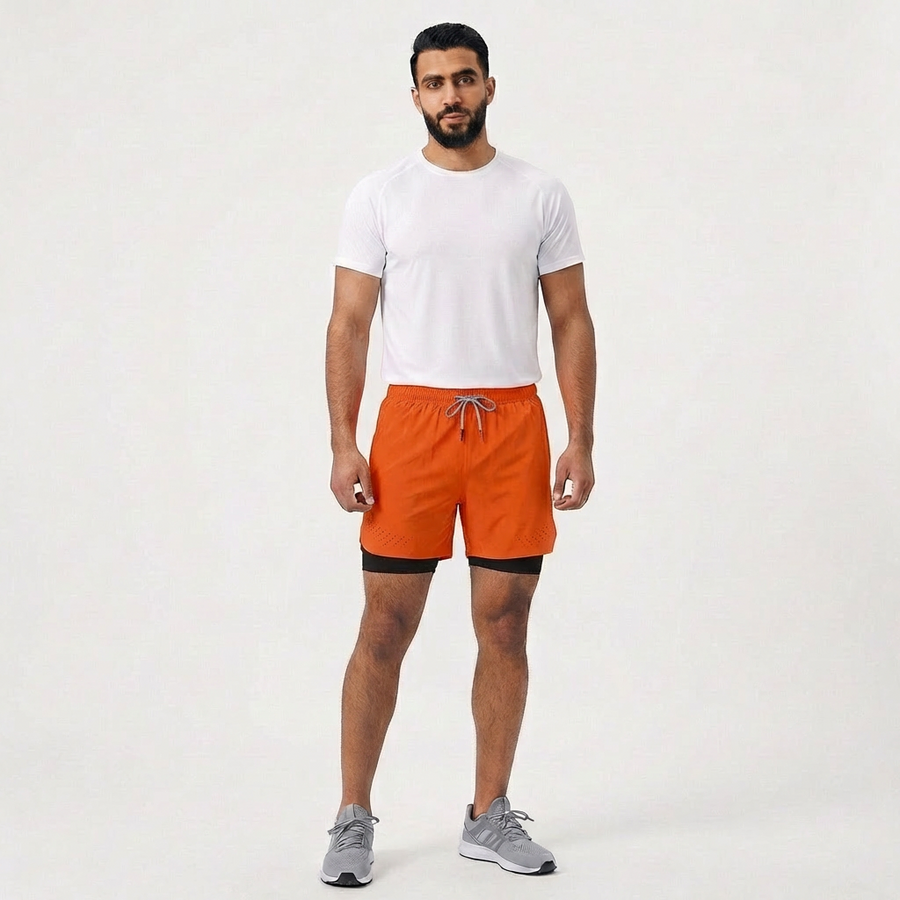 Breathable Men’s Training Shorts with Built-In Compression