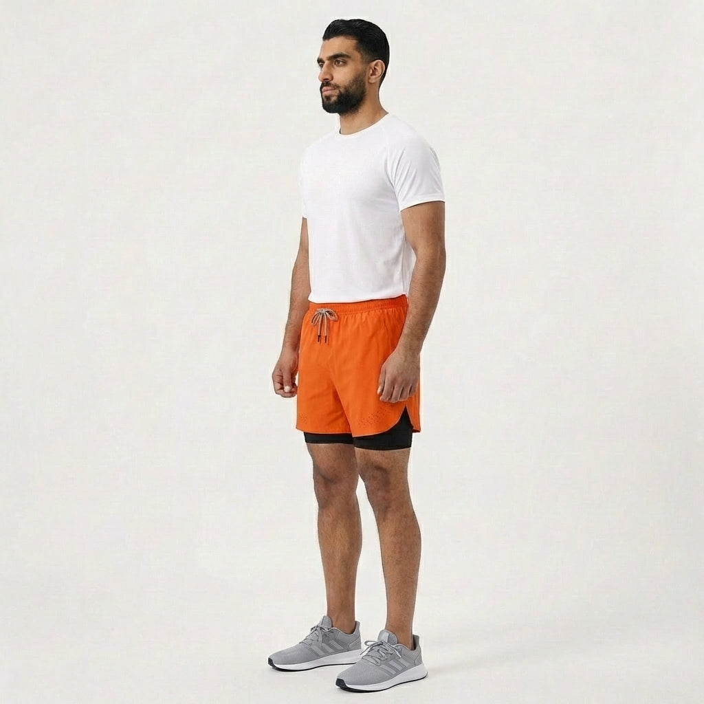 Breathable Men’s Training Shorts with Built-In Compression