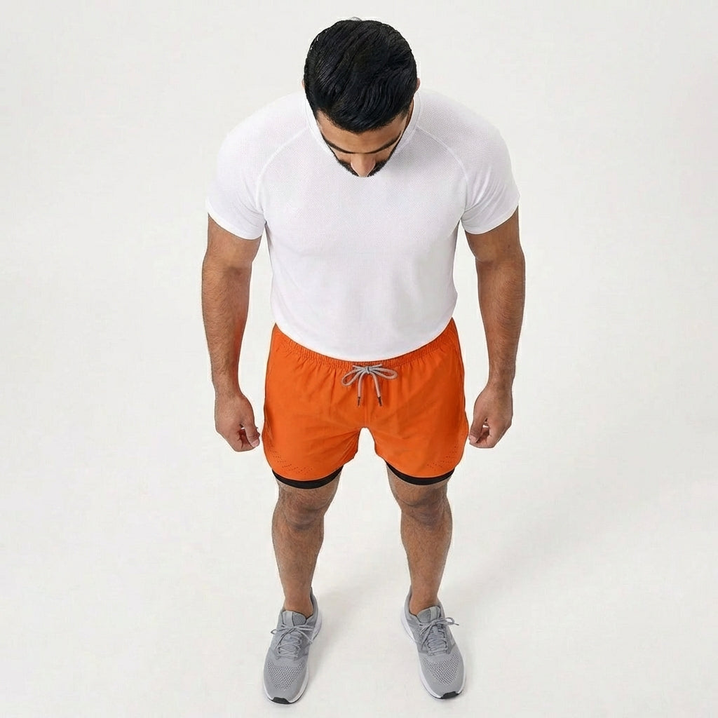 Breathable Men’s Training Shorts with Built-In Compression