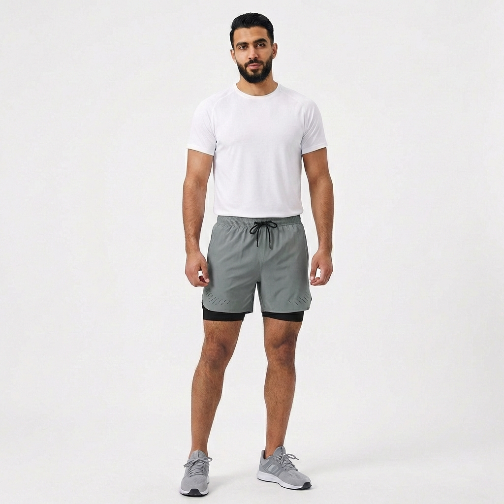 Breathable Men’s Training Shorts with Built-In Compression