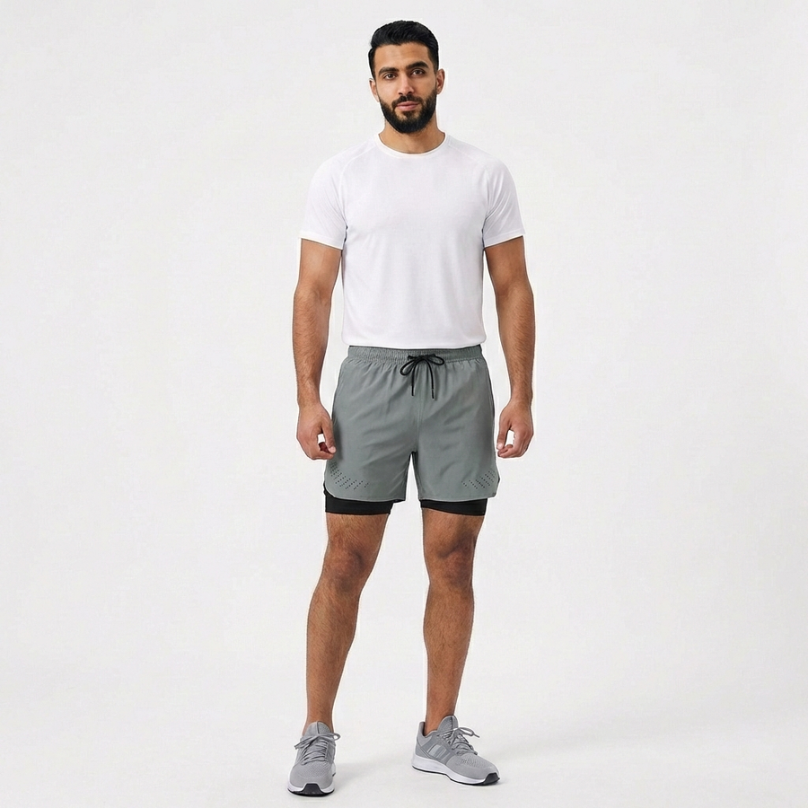 Breathable Men’s Training Shorts with Built-In Compression