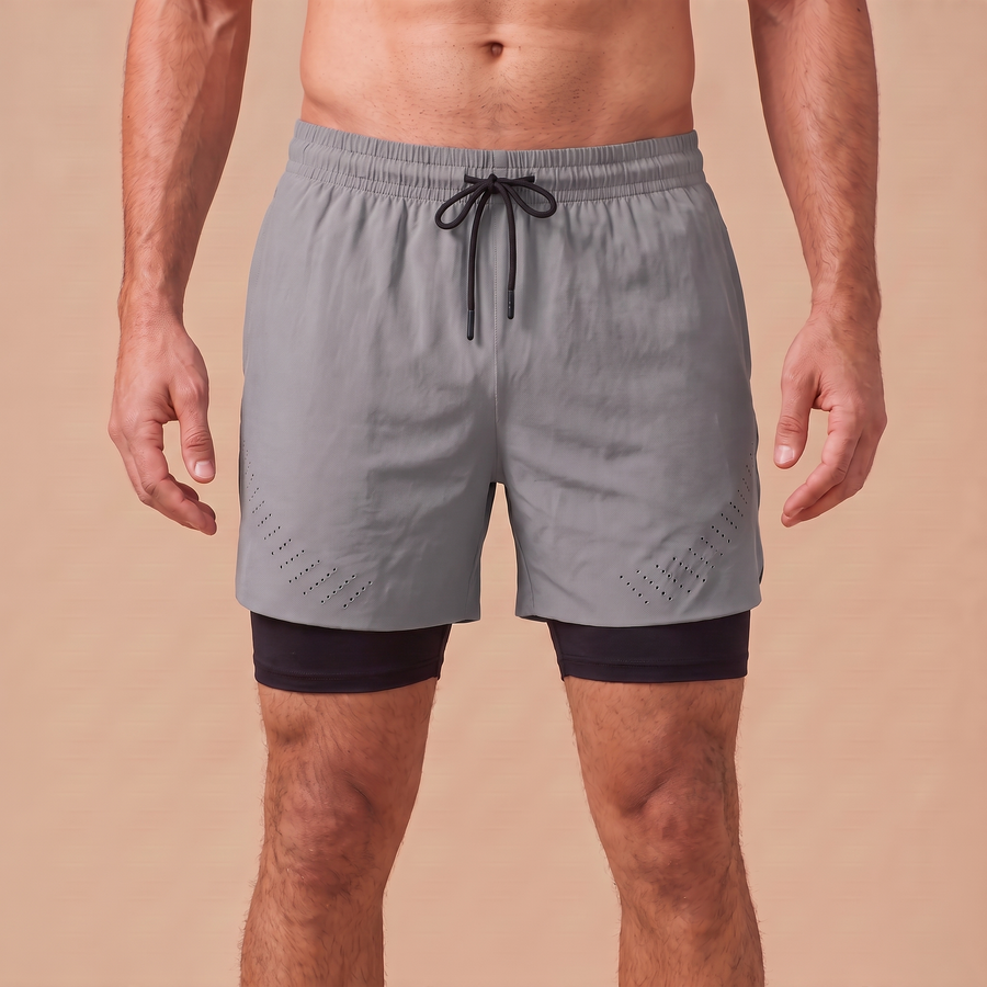 Breathable Men’s Training Shorts with Built-In Compression