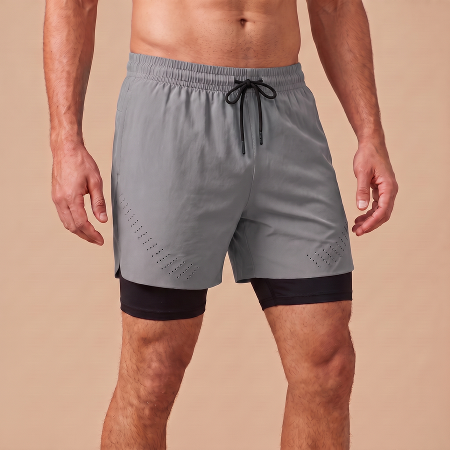 Breathable Men’s Training Shorts with Built-In Compression