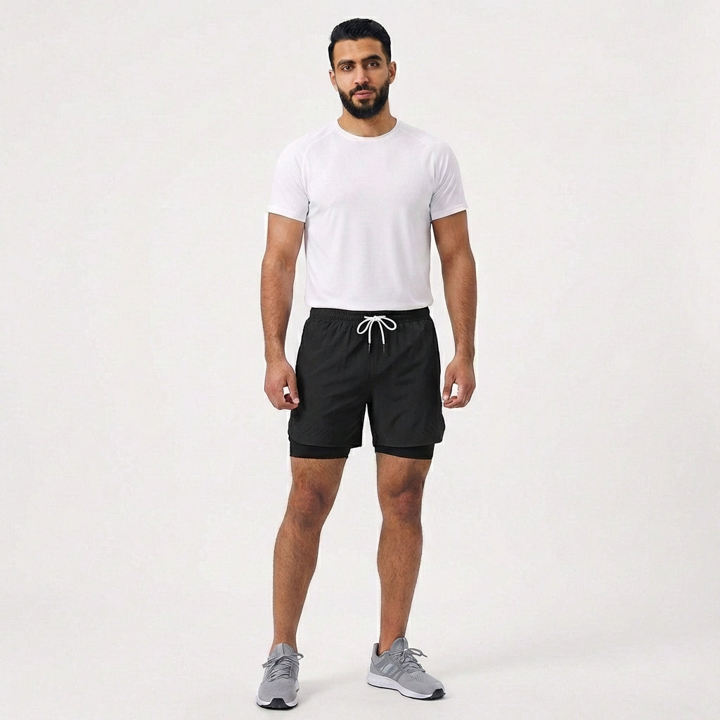 Breathable Men’s Training Shorts with Built-In Compression