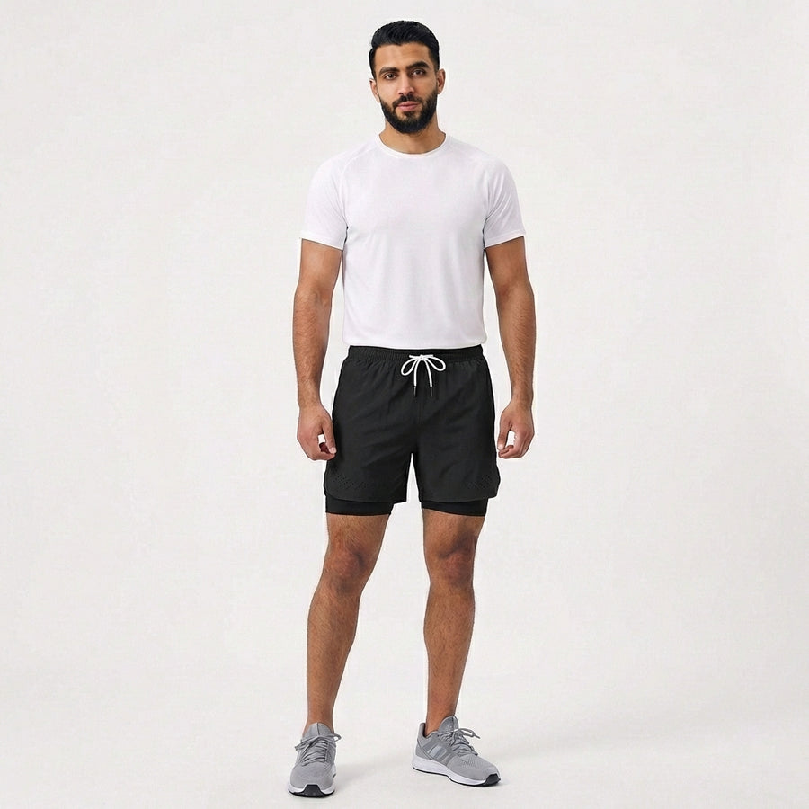 Breathable Men’s Training Shorts with Built-In Compression