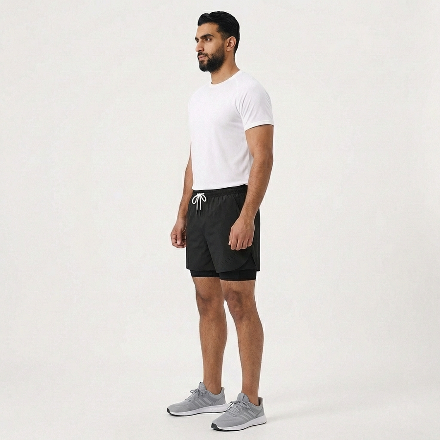 Breathable Men’s Training Shorts with Built-In Compression