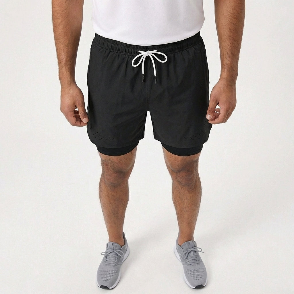 Breathable Men’s Training Shorts with Built-In Compression