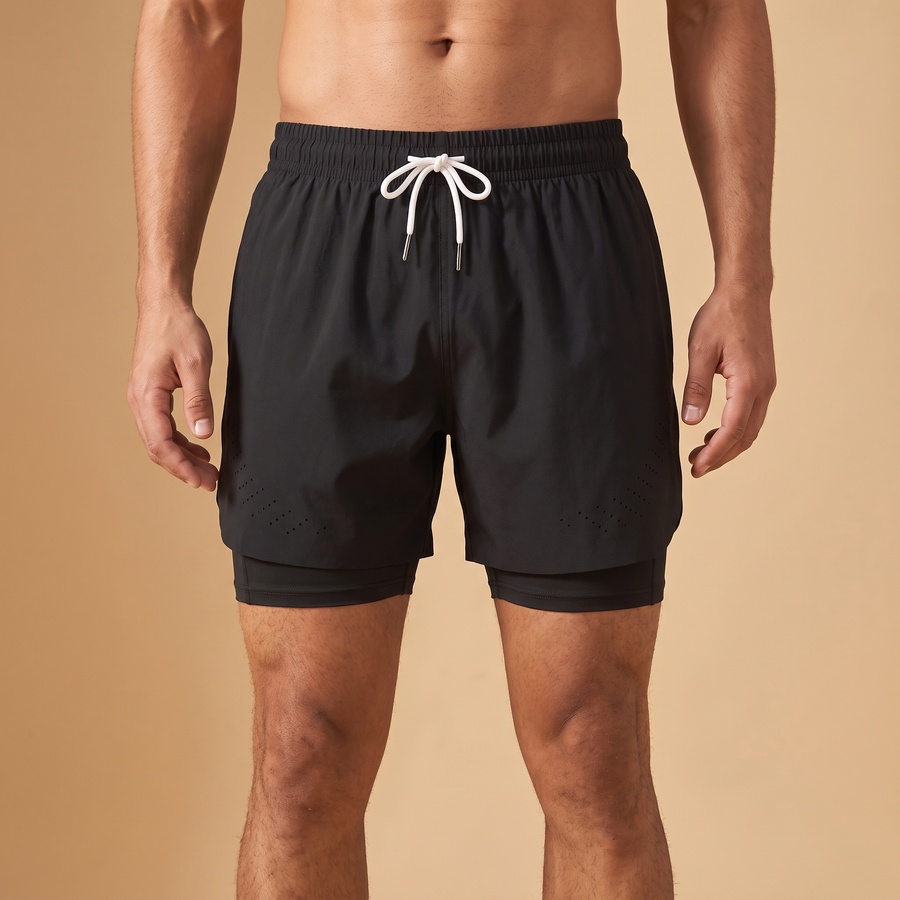 Breathable Men’s Training Shorts with Built-In Compression