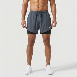 Men’s 2-in-1 Training Shorts with Inner Liner – Dark Grey