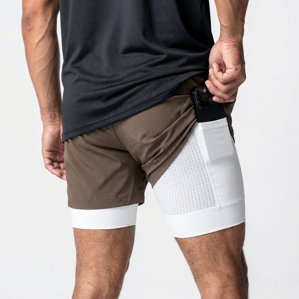 Men’s 7-Inch Double-Layer Quick-Dry Running Shorts
